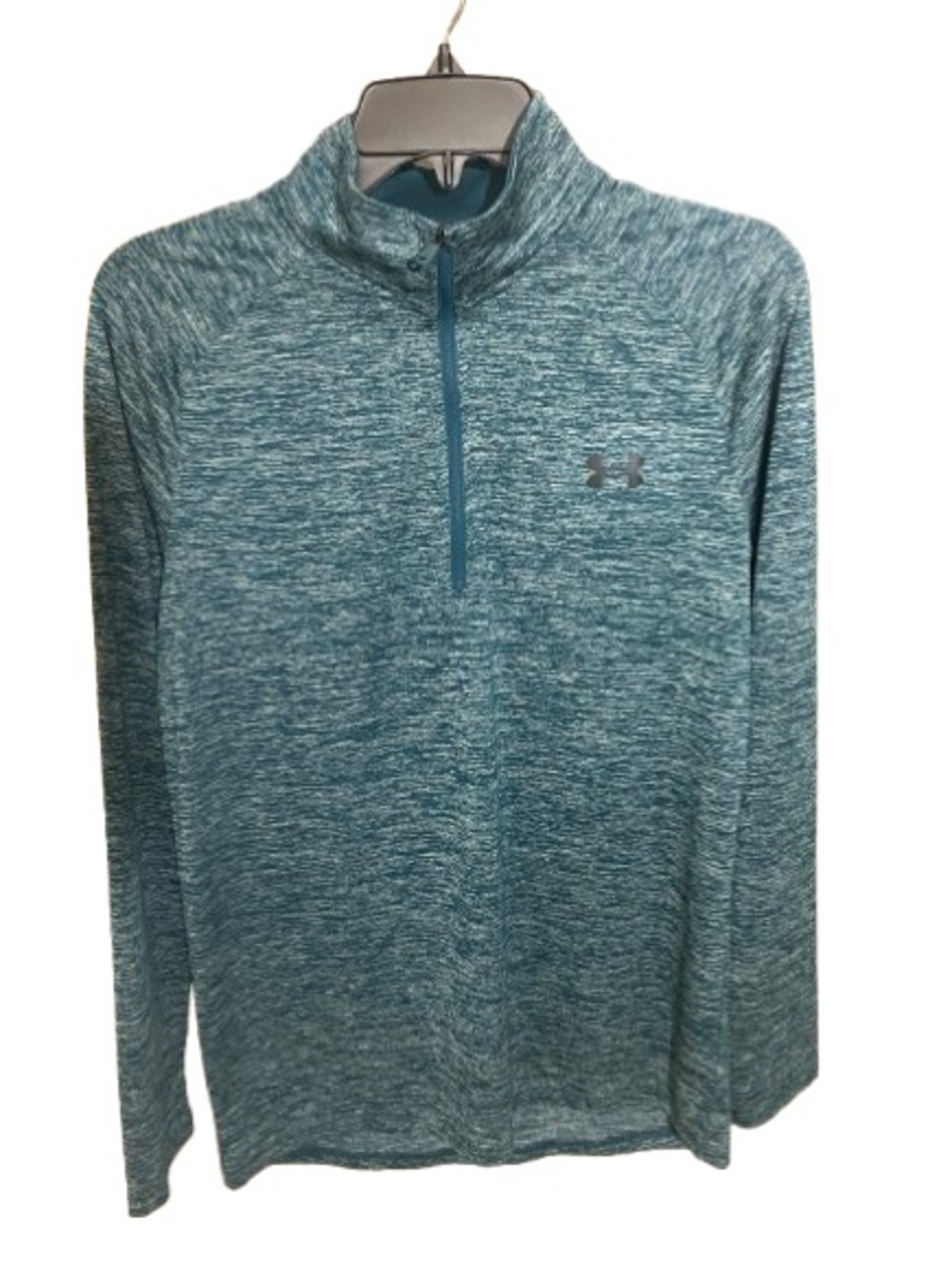Under Armour Blue Space Dye 1/4 Zip Long Sleeve Pullover Small
